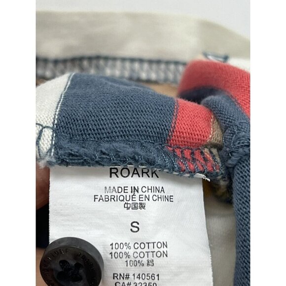 Roark Mens Multicolor Striped Cotton Short Sleeve Polo Shirt Size Small - Picture 6 of 7